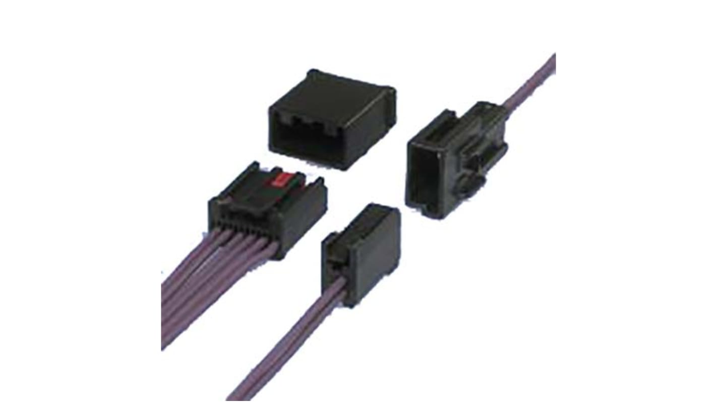 JST AIT-II  Automotive, Kfz-Steckverbinder, AIT-II-Steckverbinder, Stecker, 6-polig, Schwarz / 1-reihig, 5A