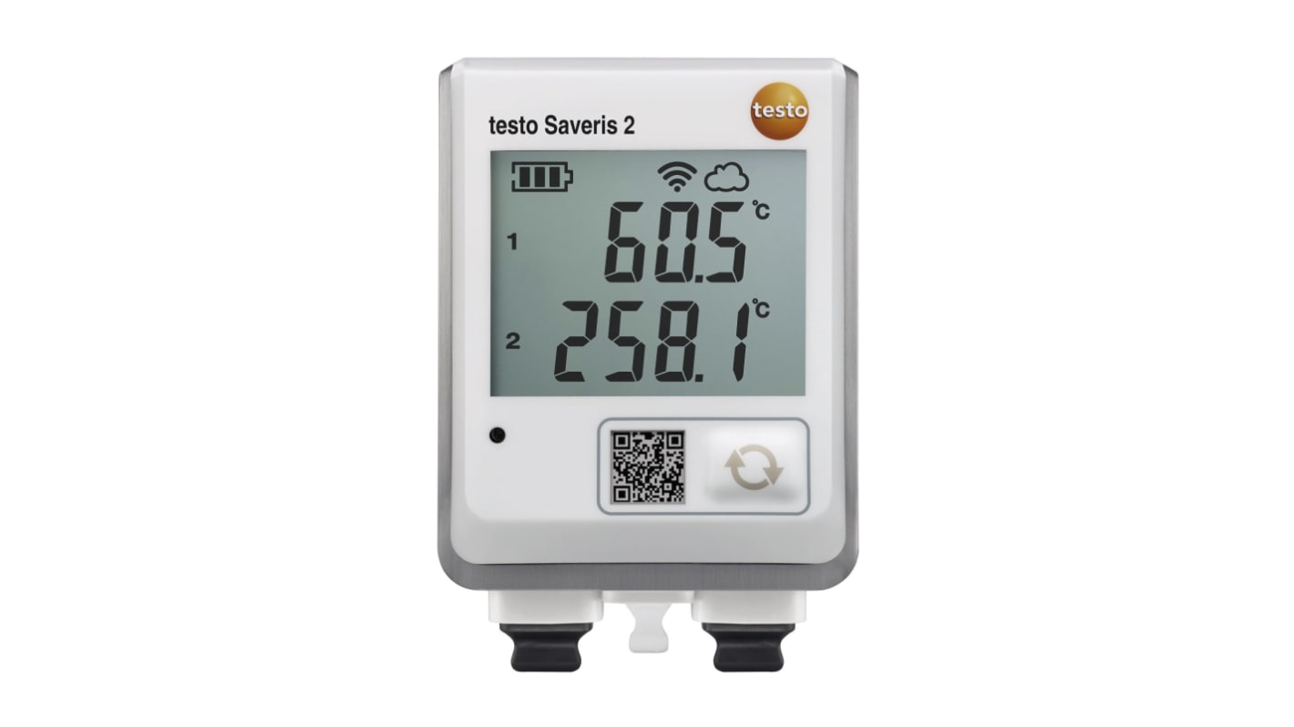 Testo 2-Kanal Temperatur Datenlogger, -30°C → +50°C, Sensor J, K, T, Thermoelement