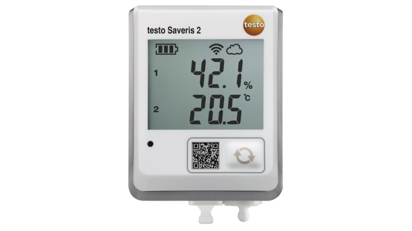 Registrador de datos Testo Saveris 2 H2, para Humedad, Temperatura, con alarma, display Digital, interfaz Wi-Fi