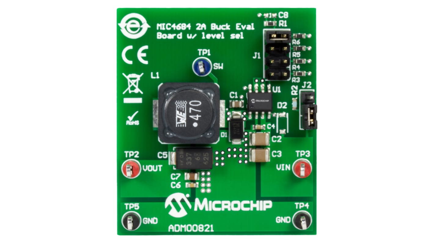 Microchip Buck Regulator Evaluation Board Buck Regulator for MIC4684 for Battery Charger, Converter, Regulator