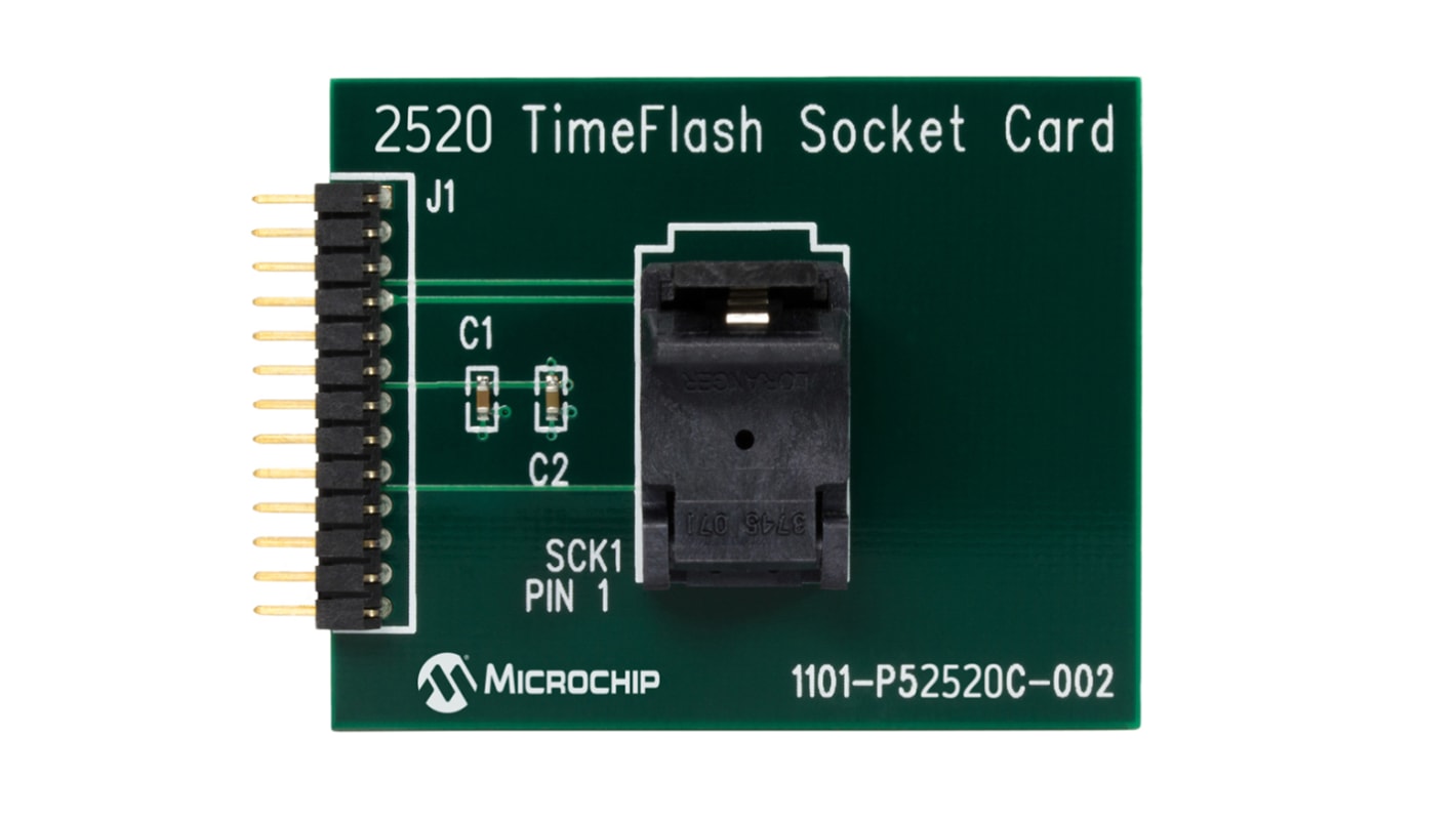 Carte à prise femelle pour DSC8001 à utiliser avec Kit de programmation d'oscillateur Timeflash Socket Card Microchip