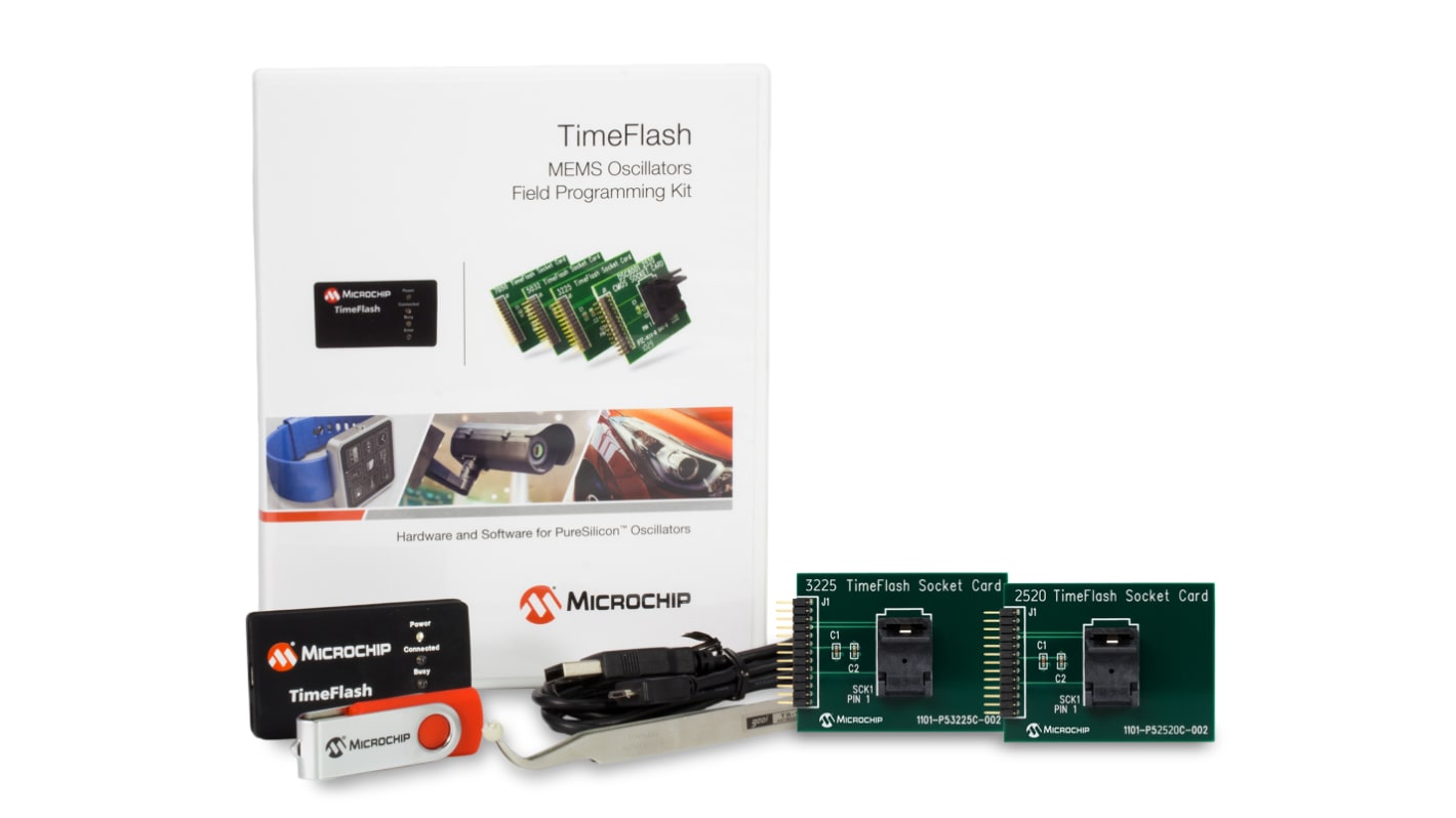 Microchip DSC-TIMEFLASH Evaluation Kit, Oszillator, Microchip MEMS-Oszillator, Programmiergerät, Time Flash