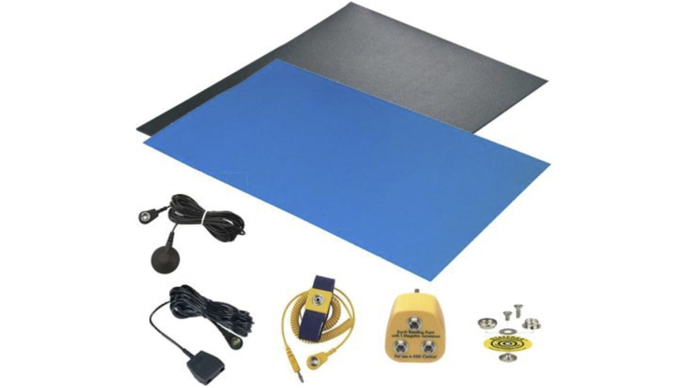 Floor, Worksurface Set of 2 ESD-Safe Mats, 1.2 (Worksurface Mat) m, 2.4 (Floor Mat) m x 0.6 (Worksurface Mat) m, 1.2