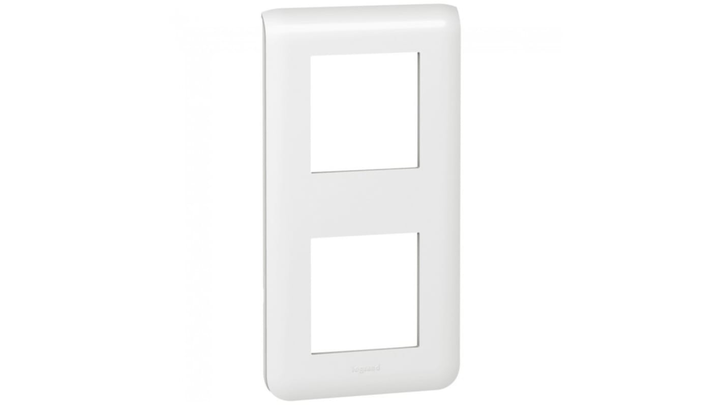 White 2 Gang Blanking Plate, Plastic Claw Type, Screw Type Mosaic