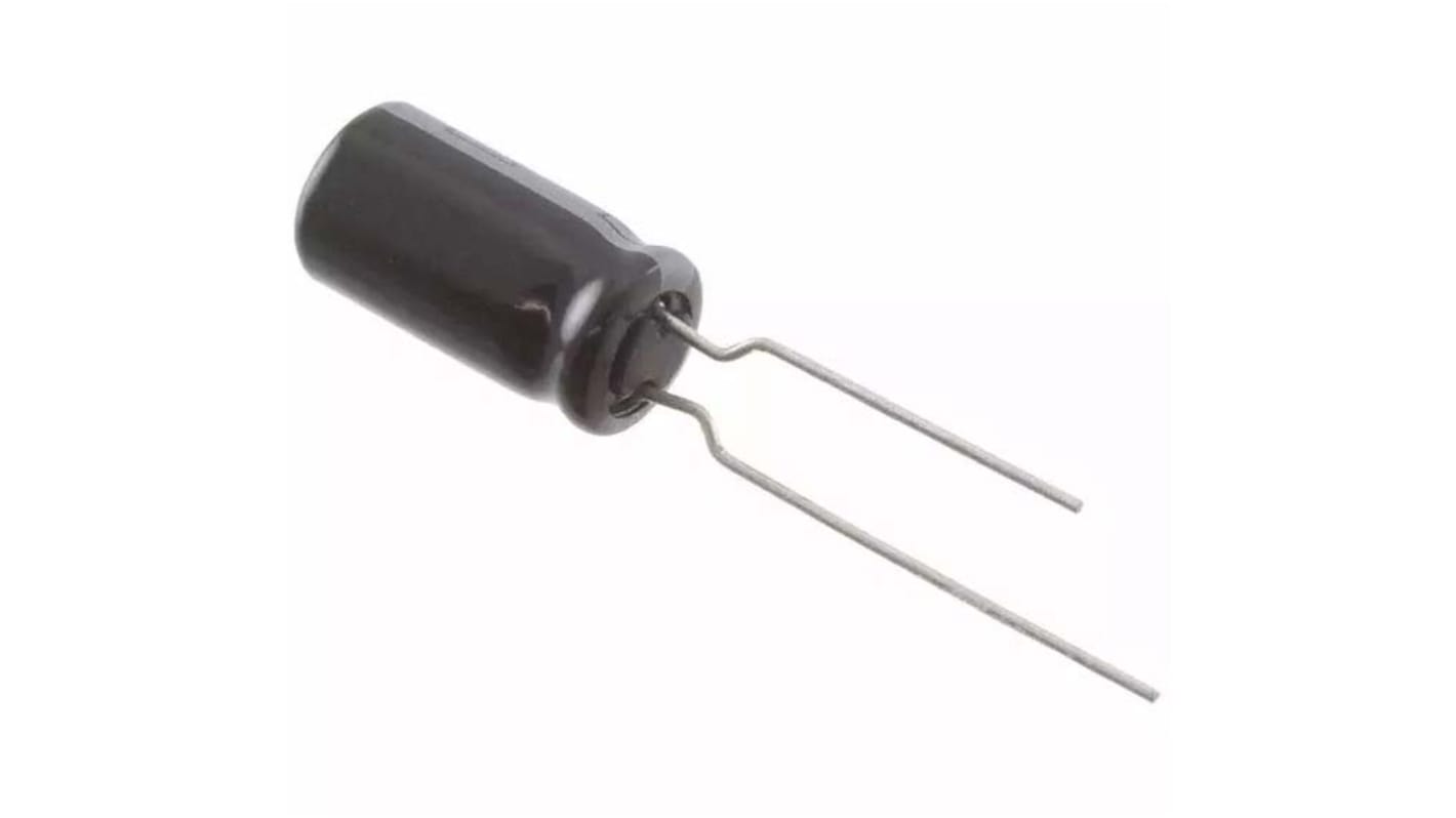 Condensador electrolítico Panasonic serie FS, 820μF, ±20%, 16V dc, Radial, Orificio pasante, 8 (Dia.) x 15mm, paso 3.5mm