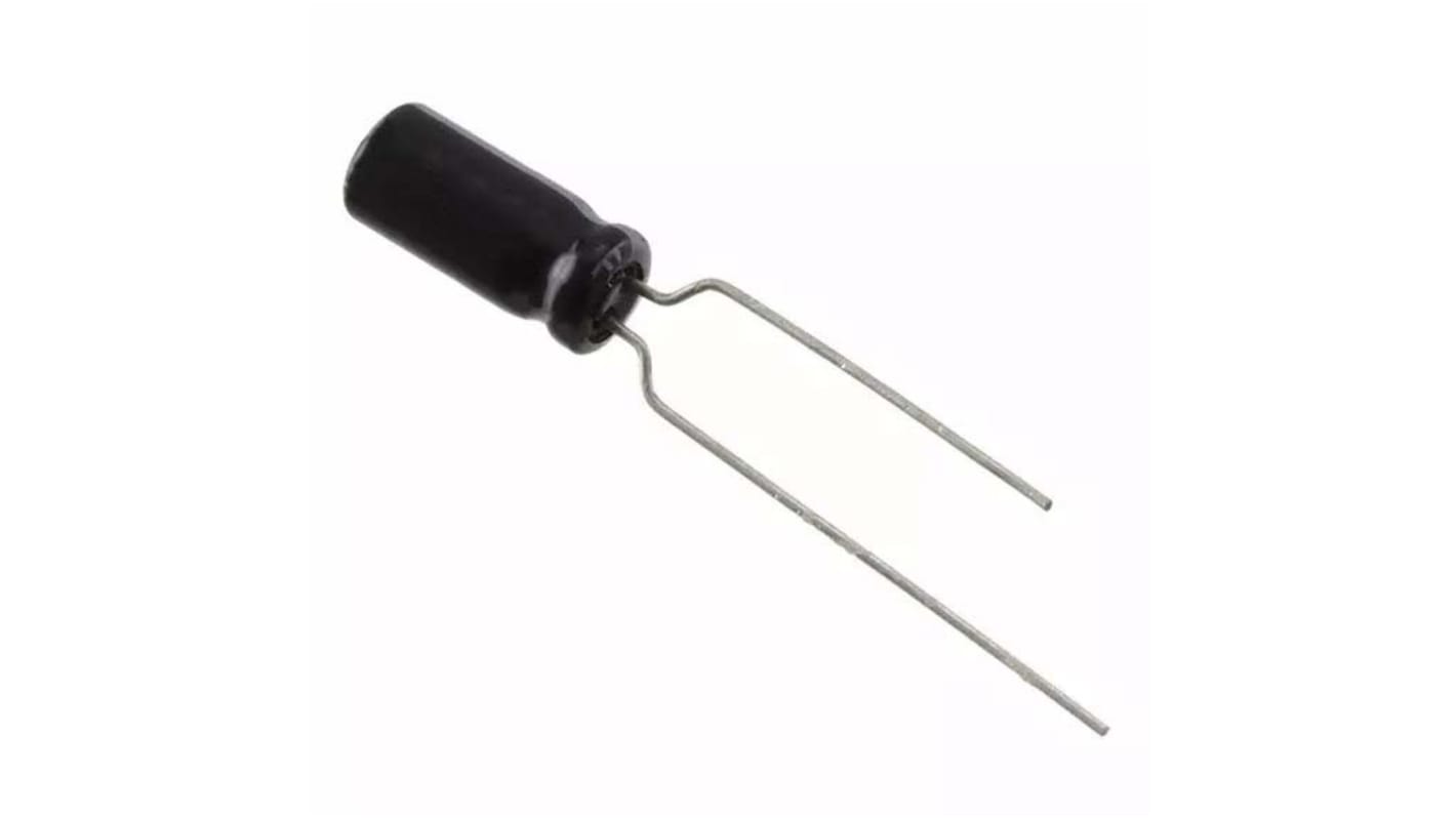 Condensador electrolítico Panasonic serie FS, 27μF, ±20%, 50V dc, Radial, Orificio pasante, 5 (Dia.) x 11mm, paso 2mm
