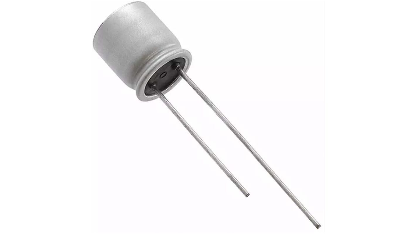 Panasonic SXE, THT Polymerkondensator 18μF ±20% / 100V dc, Ø 10mm, -55°C → +125°C