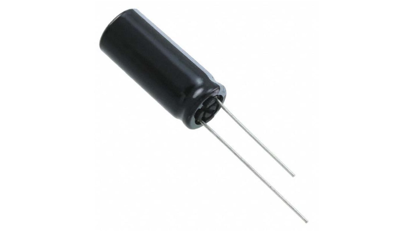 Condensador electrolítico Panasonic serie FS, 390μF, ±20%, 50V dc, Radial, Orificio pasante, 10 (Dia.) x 25mm, paso 5mm