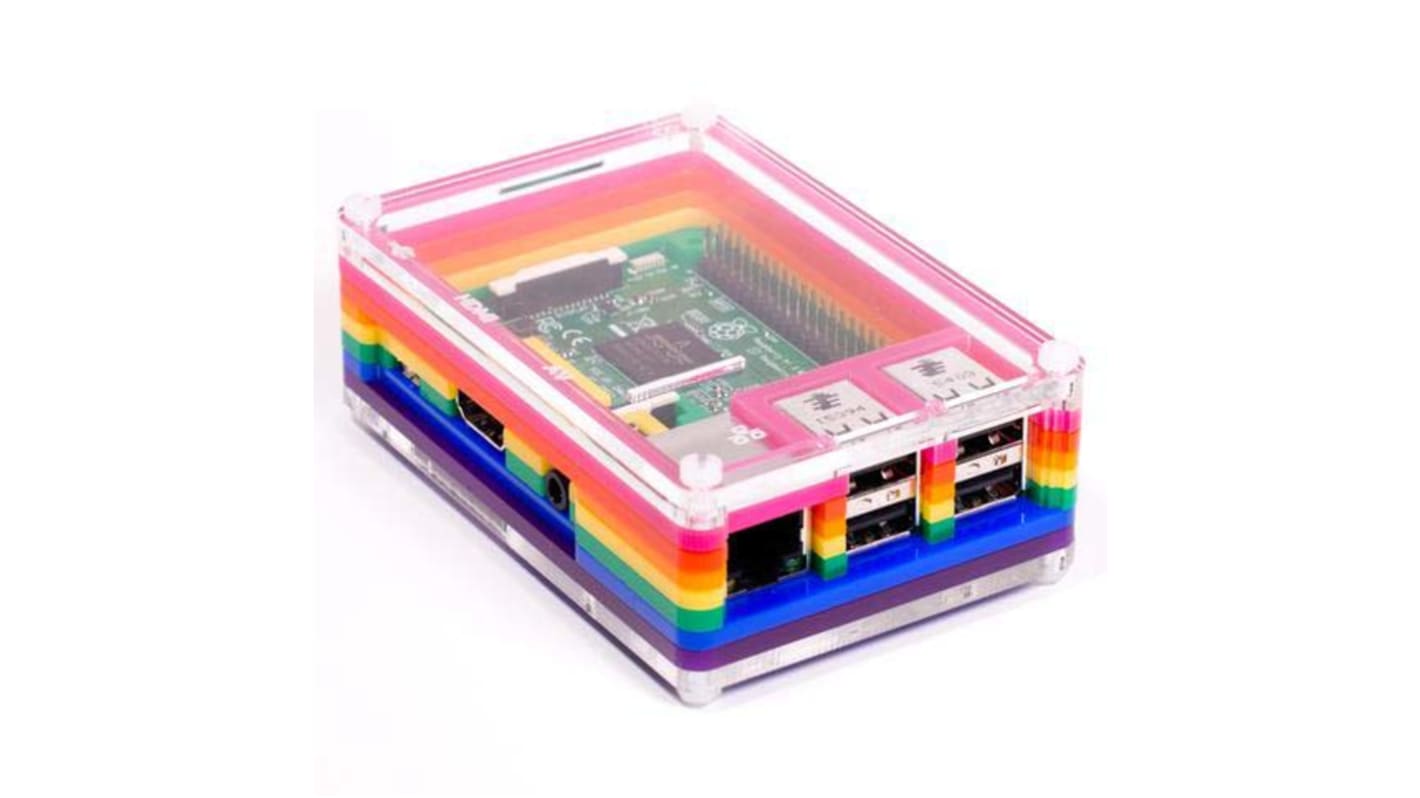 Pimoroni Acrylic Case for use with Raspberry Pi 2, Raspberry Pi 3, Raspberry Pi B+ in Black