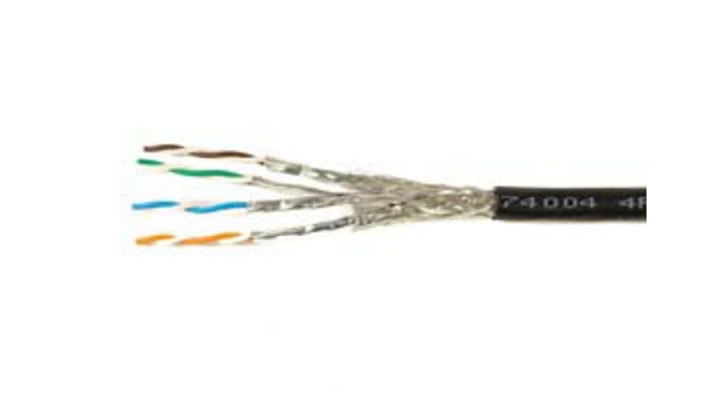 Alpha Wire 74004 Ethernetkabel Cat.7, 152m, Schwarz Verlegekabel STP, Aussen ø 0.27mm, PUR