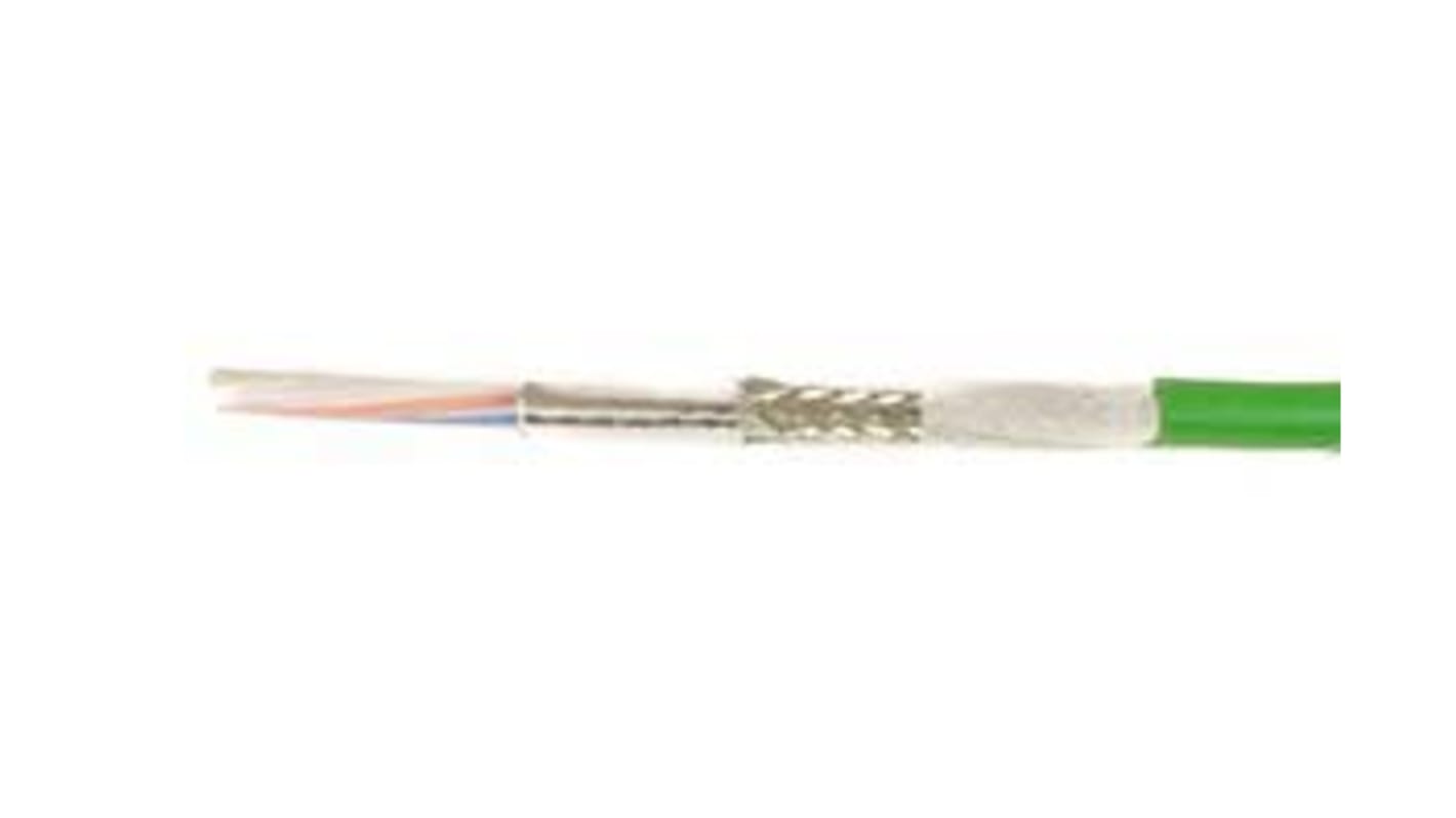 Alpha Wire Cat5 Ethernet Cable, SF/UTP, Green PUR Sheath, 152m, Low Smoke Zero Halogen (LSZH)