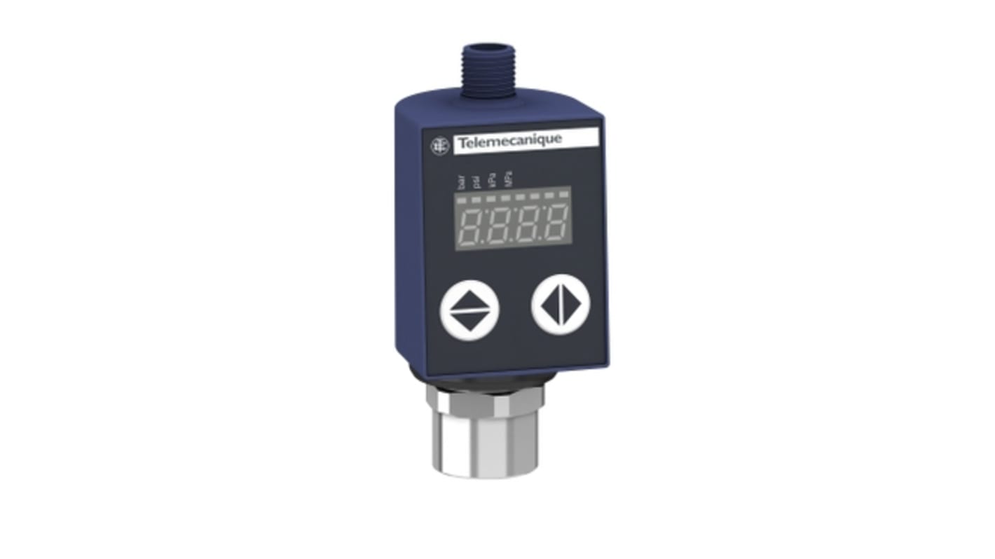 Presostato diferencial Telemecanique Sensors, -1bar → 0bar, 24 V dc, salida analógica, para Aire, agua dulce, aceite