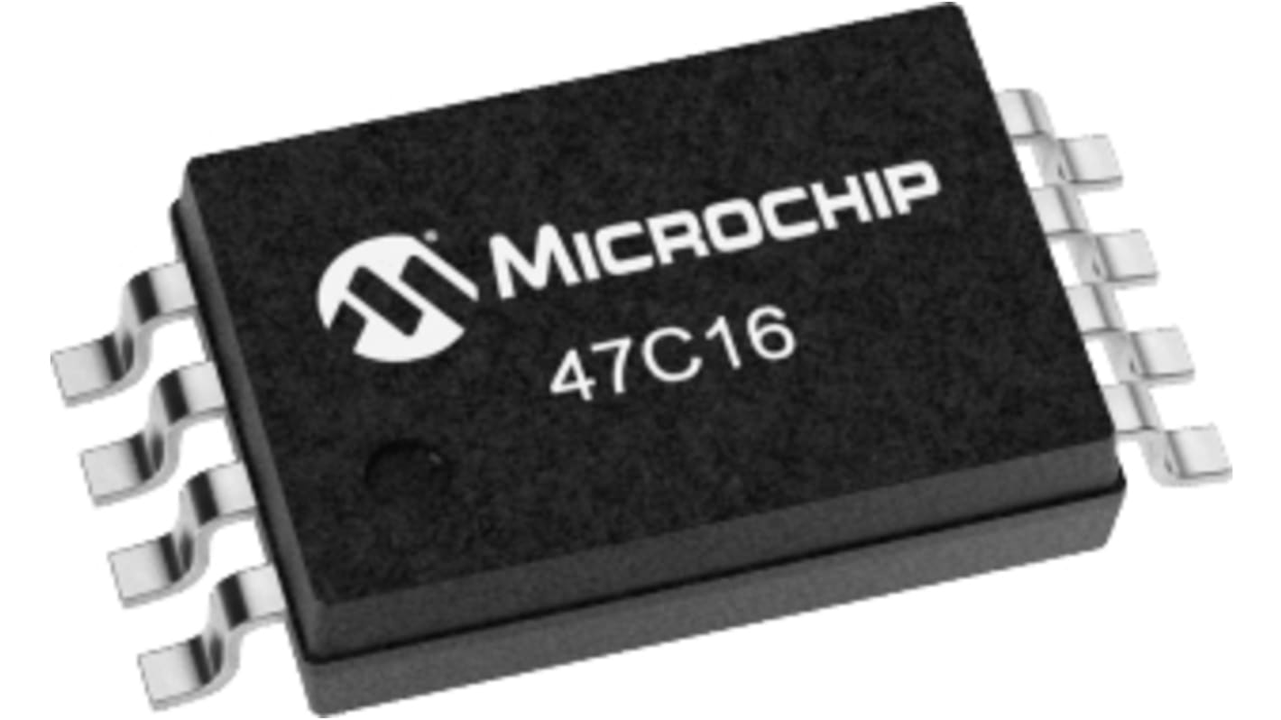 マイクロチップ, EERAM 16kbit, 2048 K x 8 ビット, 8-Pin 47C16-I/ST