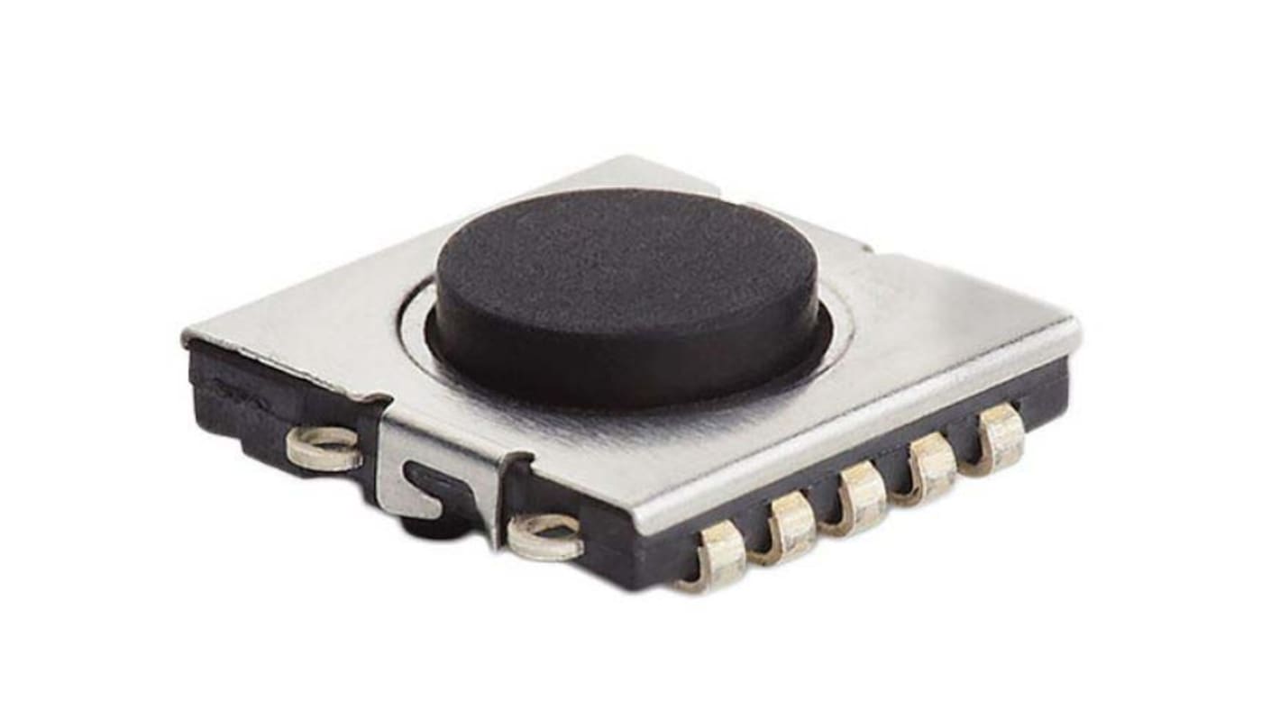 IP67 Black Round Tactile Switch, SPST 50 mA 1mm Surface Mount