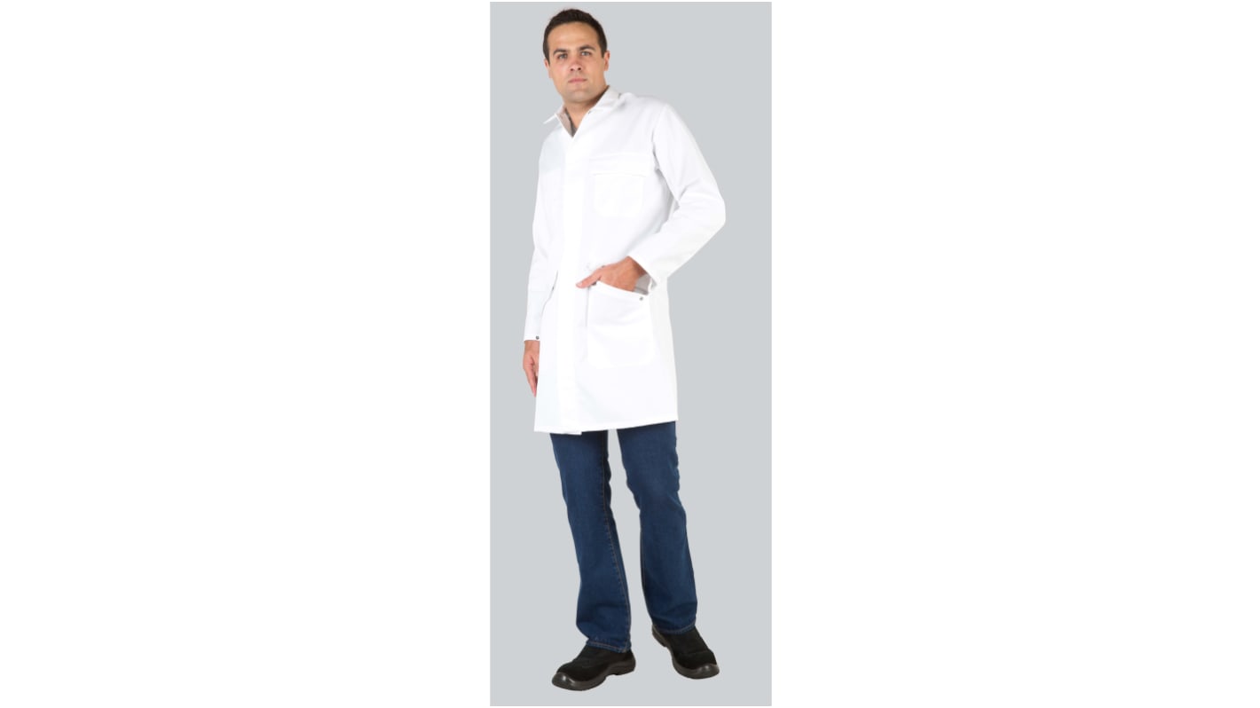 MOLINEL White Men Reusable Lab Coat, S