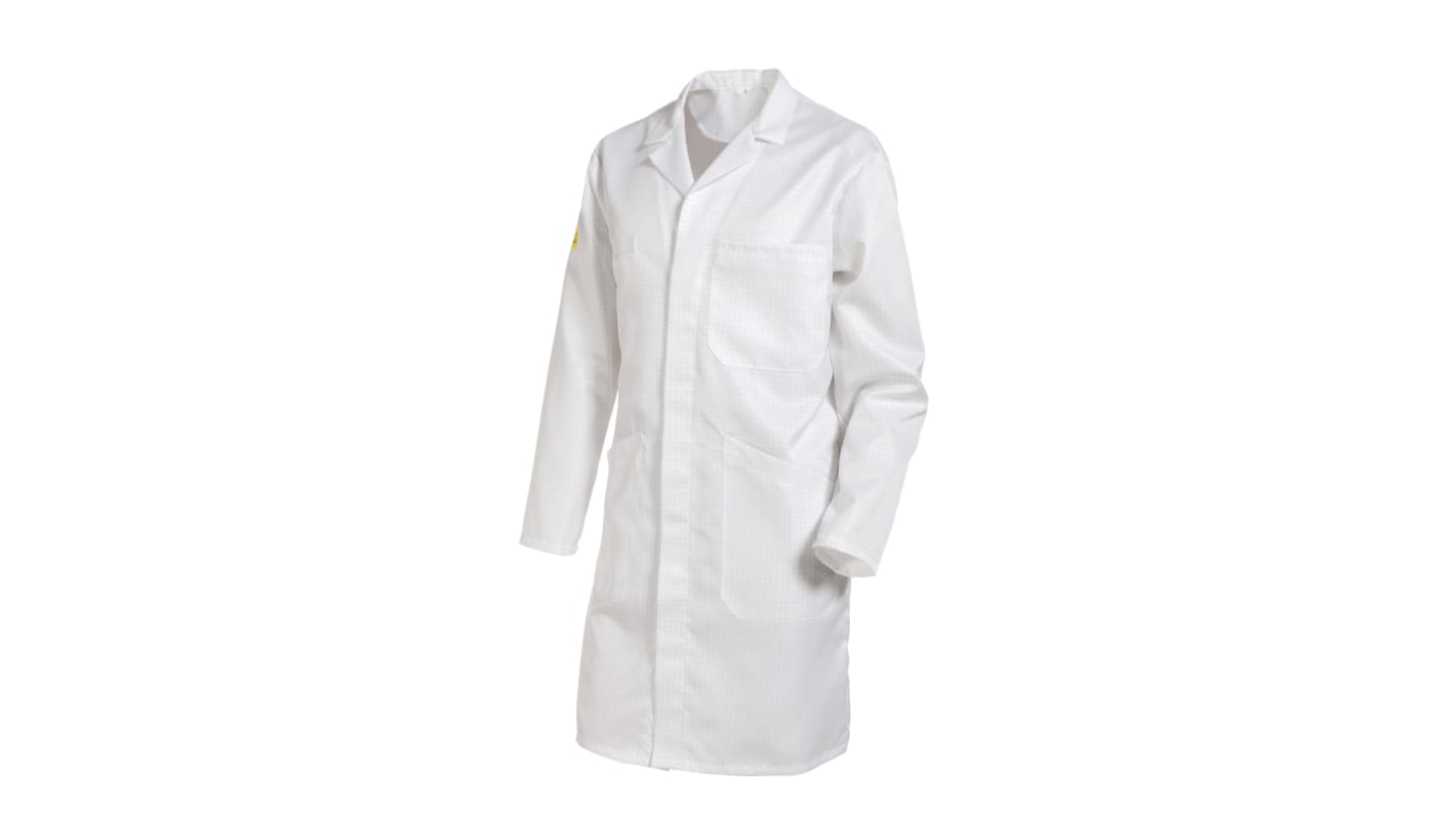 Laboratoriekittel Unisex Hvid XL, Antistatisk, Polyester Flergangsbrug EN 11495