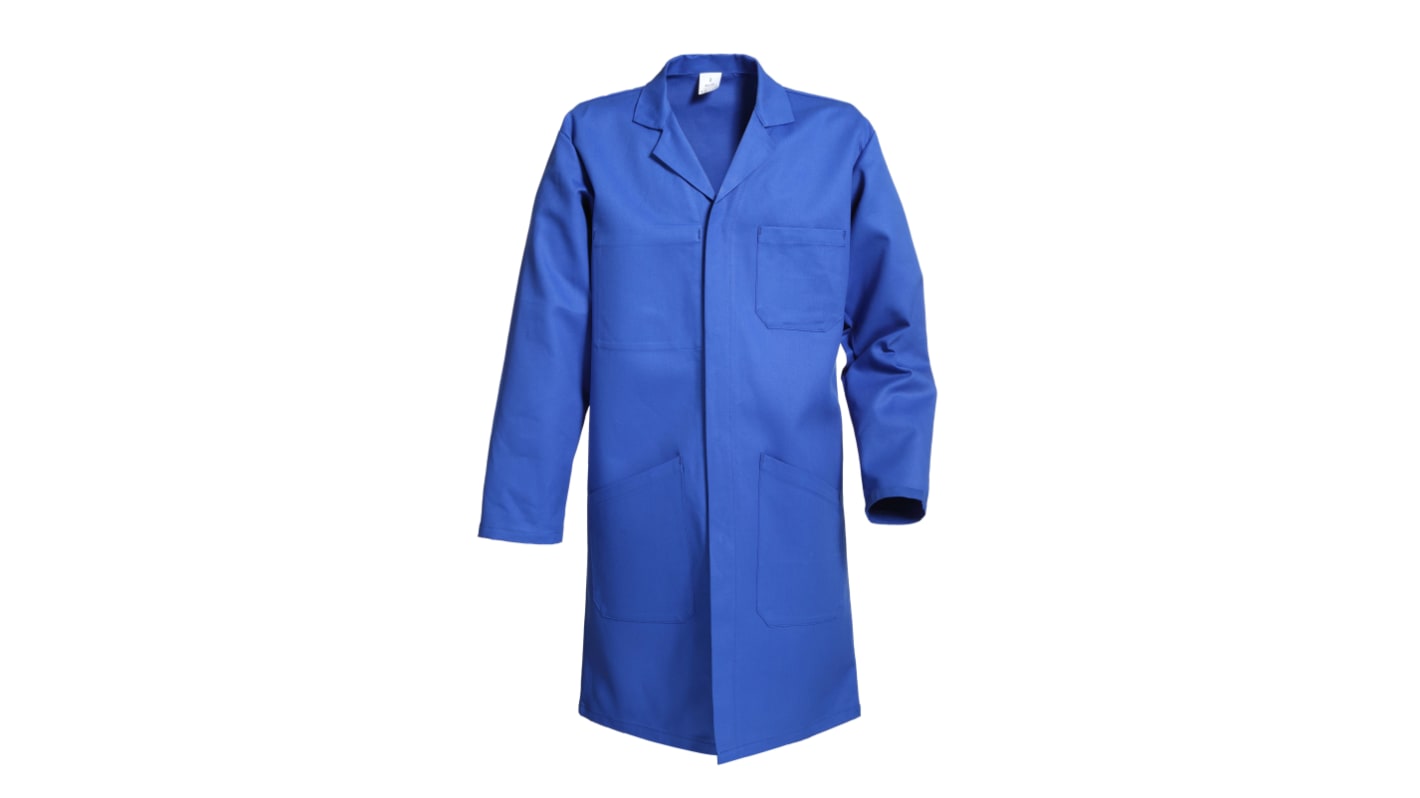 Laboratorní plášť, Modrá, SC: L, Bavlna Opakovaně použitelné
