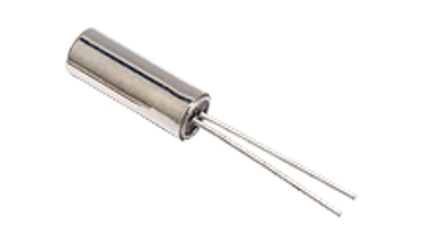 IQD 32.768MHz Crystal Unit ±20ppm Cylinder 2-Pin 2 (Dia.) x 6.2mm