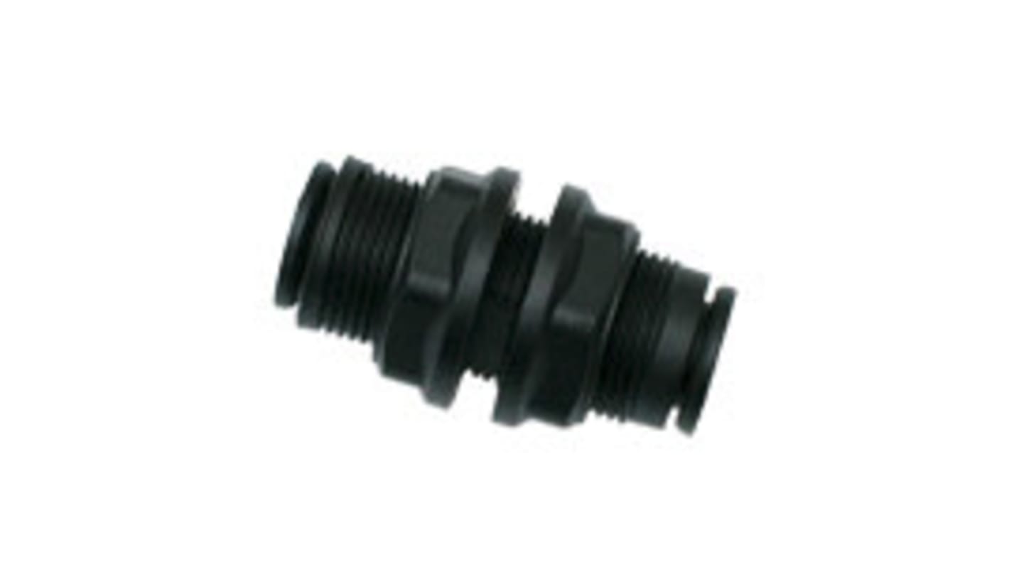 Legris LF3000 Series Bulkhead Tube-to-Tube Adaptor, Push In 14 mm to Push In 14 mm, Tube-to-Tube Connection Style