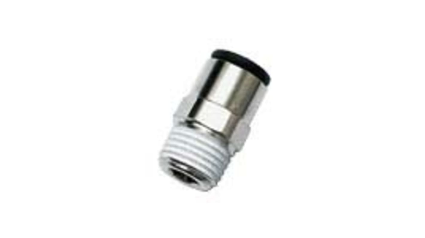 Legris LF3000 Series Straight Threaded Adaptor, R 3/8 Male to Push In 6 mm, Threaded-to-Tube Connection Style