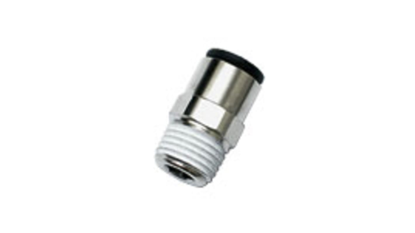 Legris LF3000 Series Straight Threaded Adaptor, R 1/2 Male to Push In 8 mm, Threaded-to-Tube Connection Style