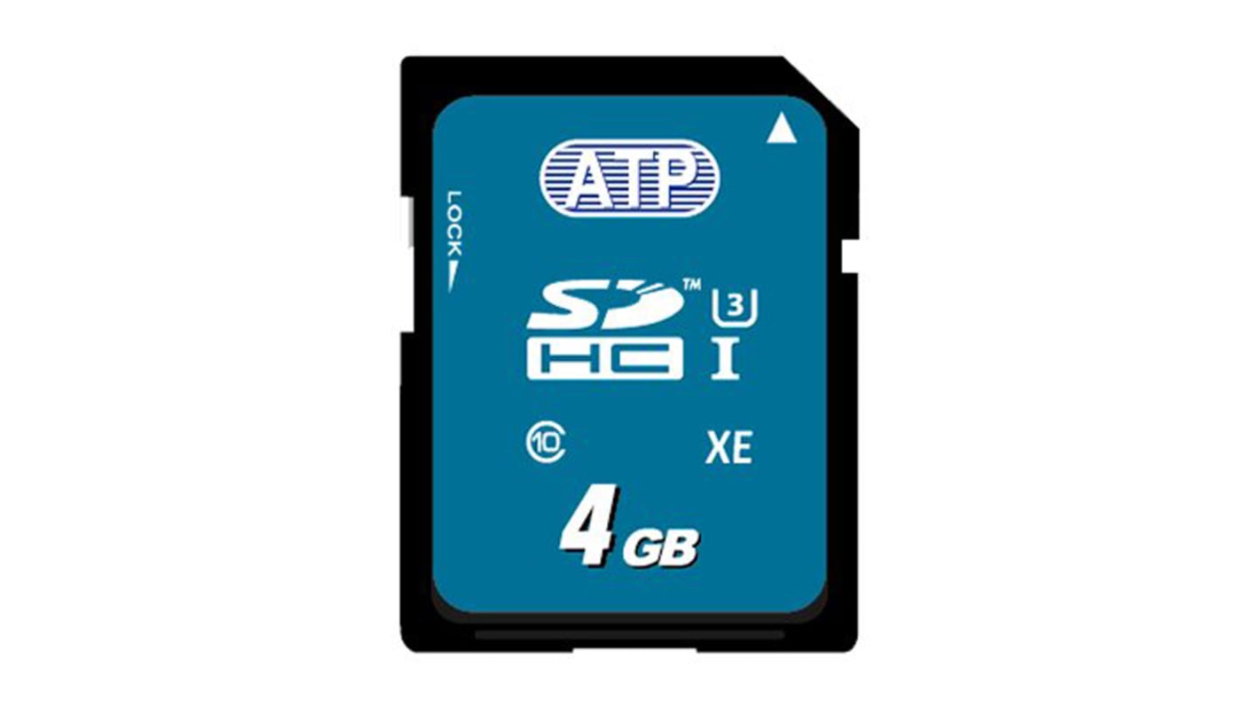 ATP SDカードSDHC,容量：4 GB aMLCAF4GSD3A-WAAIX