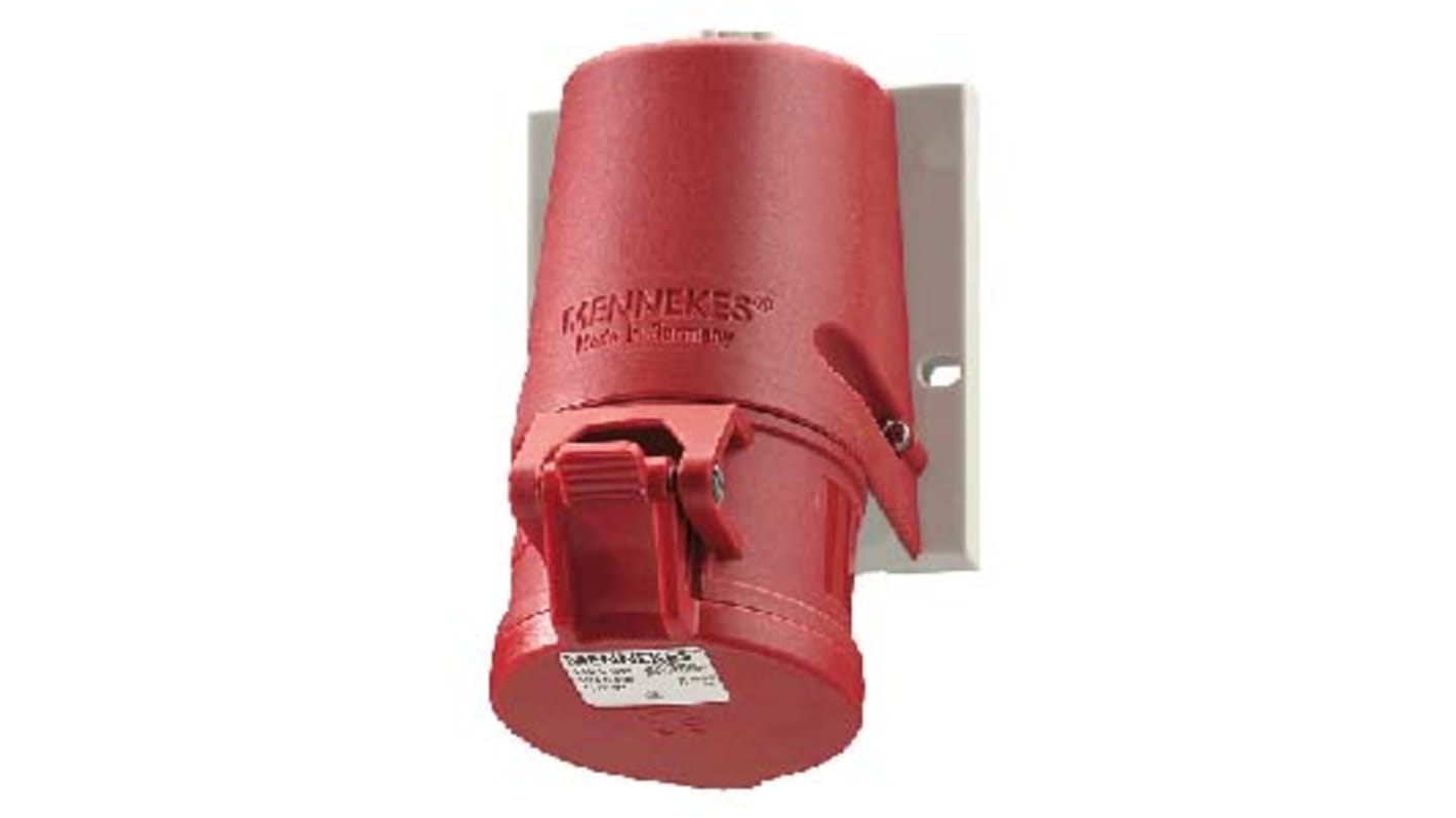 Hembra, Formato 3P+E, Orientación Recta, P-4011101-01, Rojo, 415 V, 16A, IP44