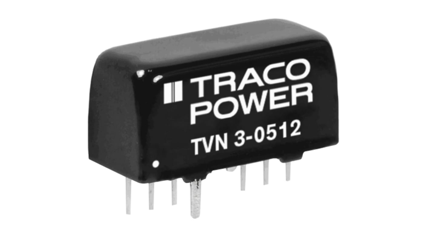 TRACOPOWER TVN 3 DC-DC Converter, 5V dc/ 600mA Output, 18 → 36 V dc Input, 3W, Through Hole, +75°C Max Temp