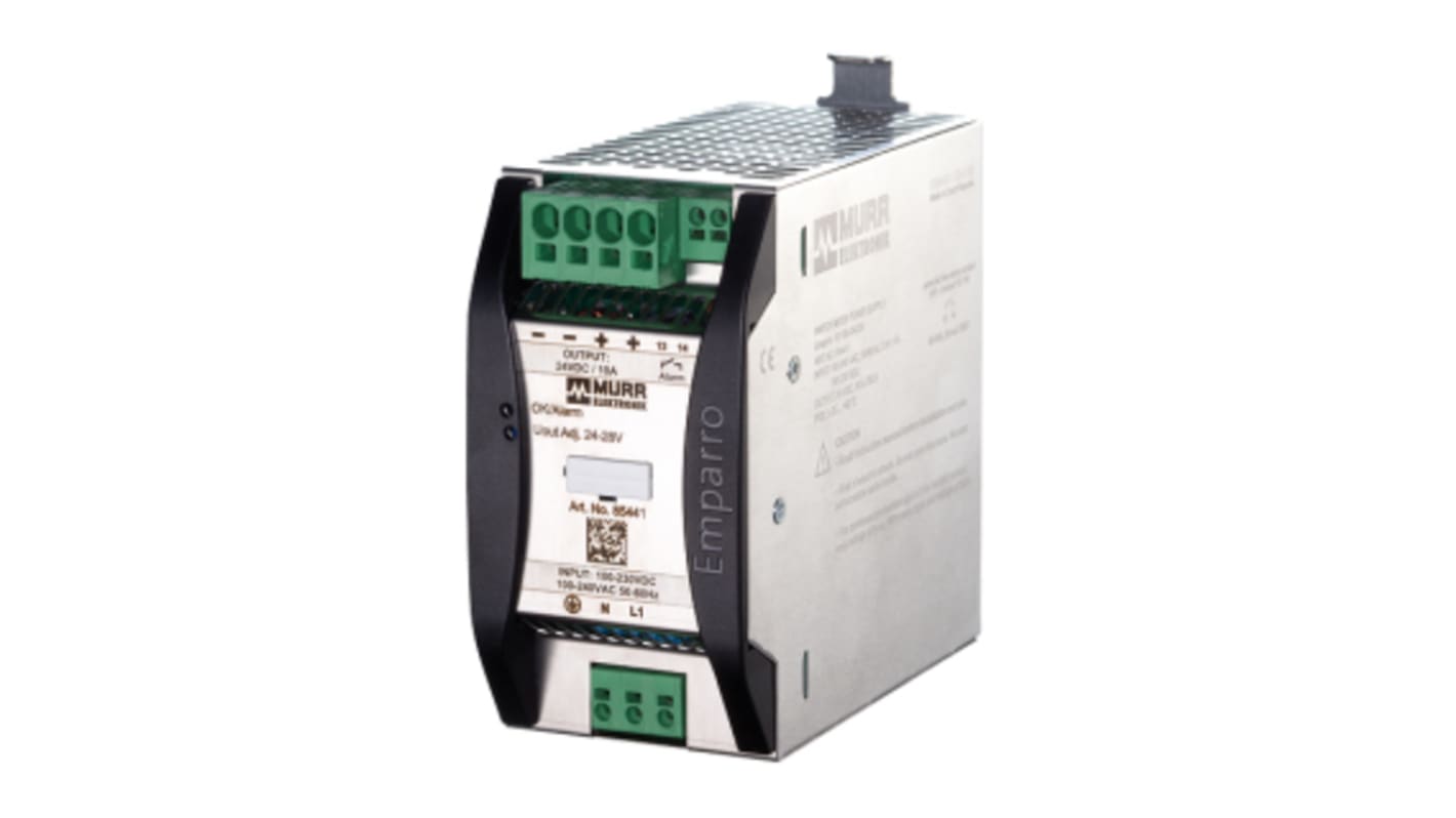 Murrelektronik Limited Emparro Switch Mode DIN Rail Panel Mount Power Supply, 230V ac, 56V dc dc Output, 5A Output, 240W