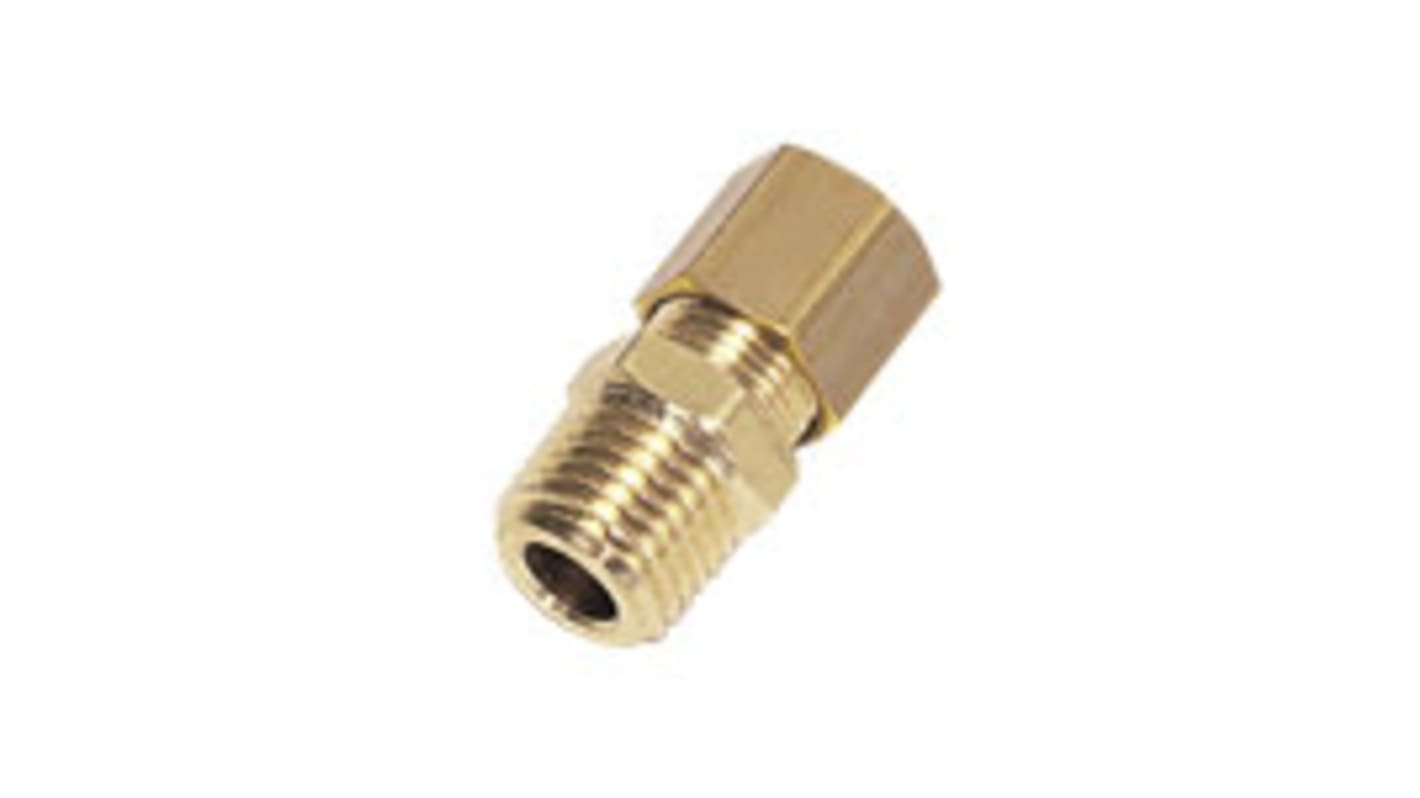 Legris LF3000 Series Straight Threaded Adaptor, R 1/2 Male to Push In 14 mm, Threaded-to-Tube Connection Style