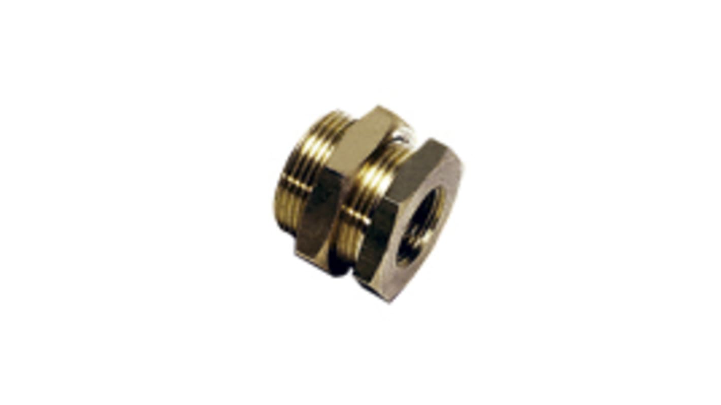 Legris 0117 Series Bulkhead Threaded Adaptor, G 3/8 Female to G 3/8 Male, Threaded Connection Style