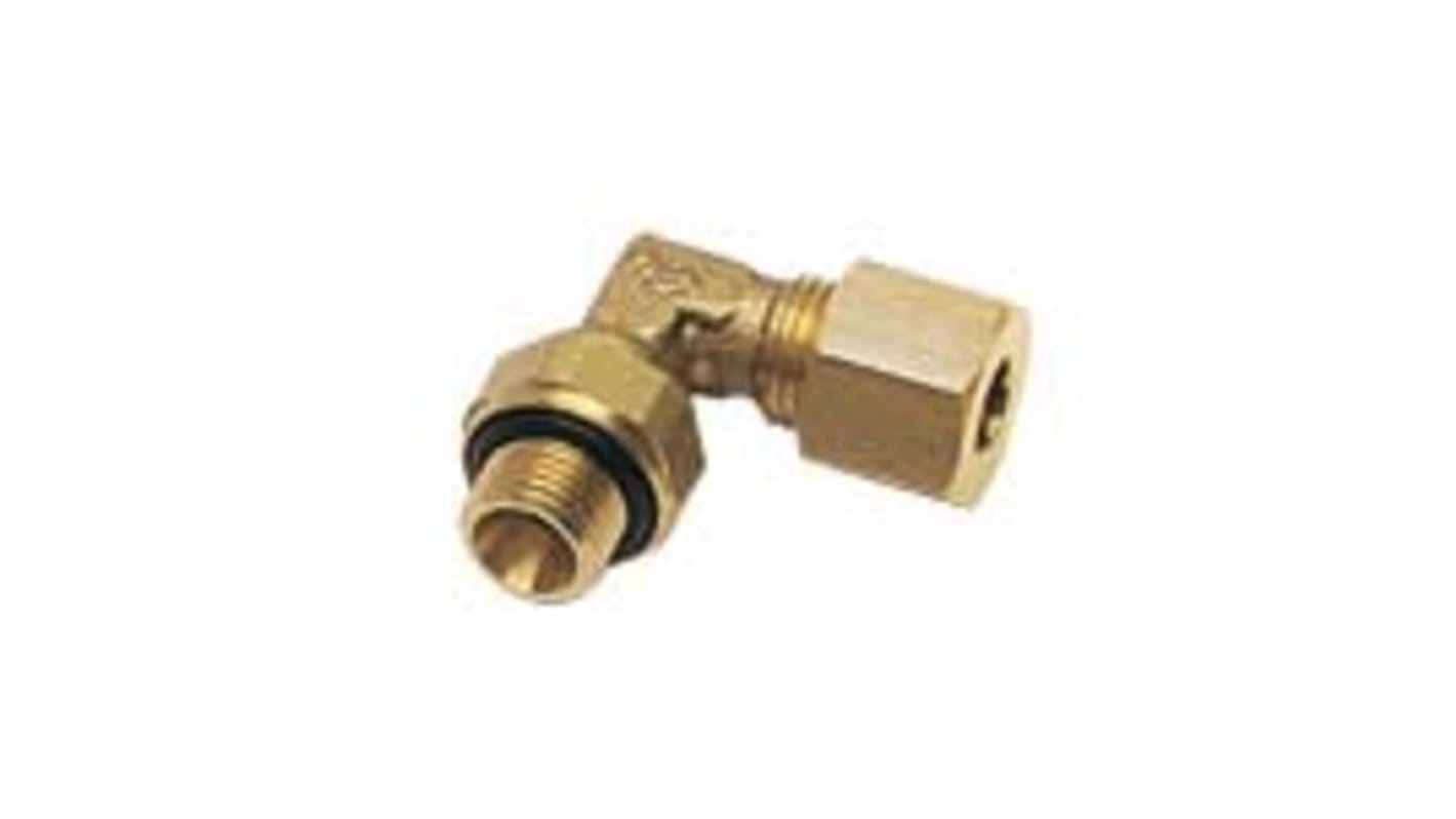 Legris 0199 Series Elbow Threaded Adaptor, G 1/8 Male to Push In 8 mm, Threaded-to-Tube Connection Style