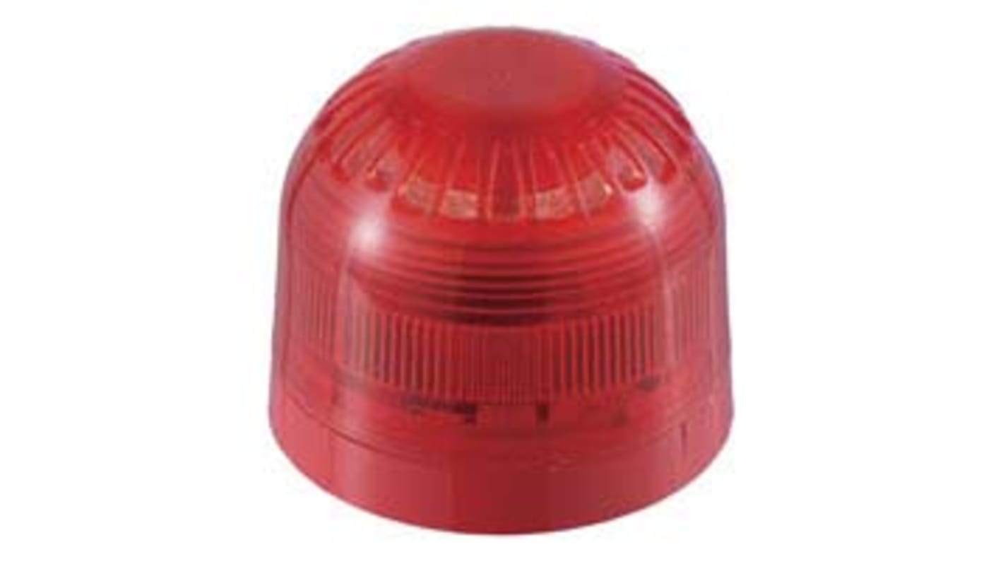 Klaxon PSB Series Red Flashing Beacon, 10 → 60 V dc, Base Mount, Xenon Bulb, IP65