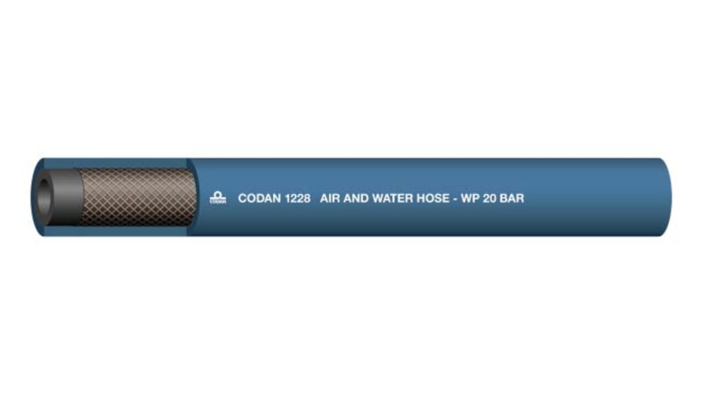 RS PRO EPDM, Hose Pipe, 9.5mm ID, 16.5mm OD, Blue, 25m