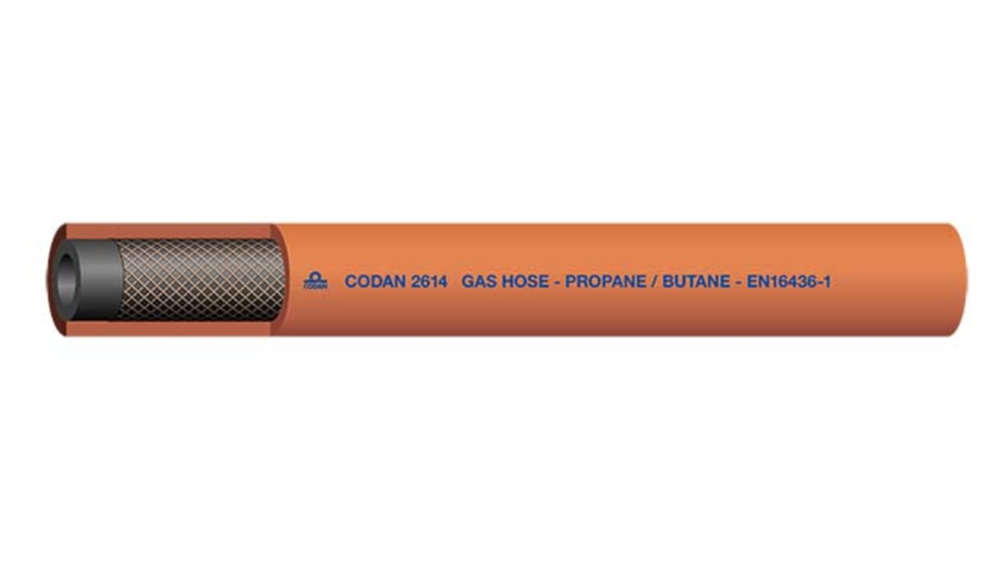 Manguera flexible reforzada RS PRO de EPDM, NBR Naranja, long. 25m, Ø int. 6.3mm, para Gas