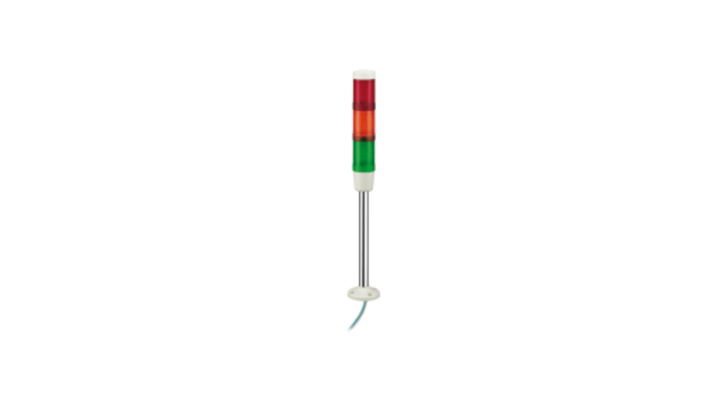 Colonnes lumineuses pré-configurées à LED Feu Fixe, Rouge / Vert / Ambre avec Buzzer, série Harmony XVM, 24 V