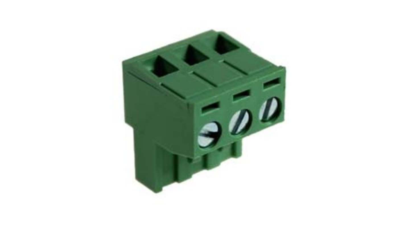 RS PRO 5.08mm Pitch 10 Way Right Angle Pluggable Terminal Block, Plug, Plug-In, Screw Termination