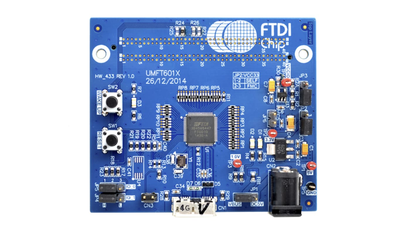 Kommunikáció és vezeték nélküli fejlesztőeszköz, UMFT601A-B, FT60x, Kiértékelő készlet, Bridge Evaluation Board