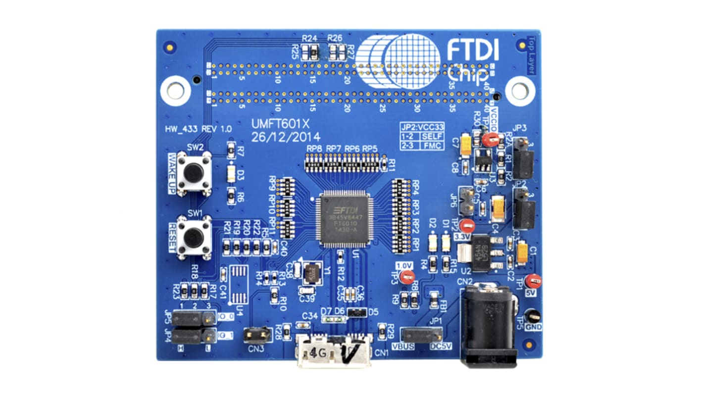 Kommunikáció és vezeték nélküli fejlesztőeszköz, UMFT601X-B, FT60x, Kiértékelő készlet, Bridge Evaluation Board