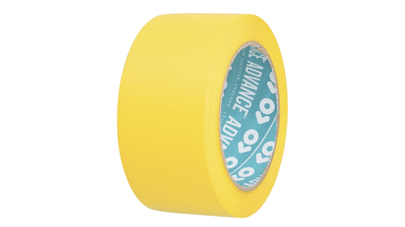 Nastro in PVC Advance Tapes AT66, adesivo in Gomma, 33m x 50mm x 0.13mm, Giallo