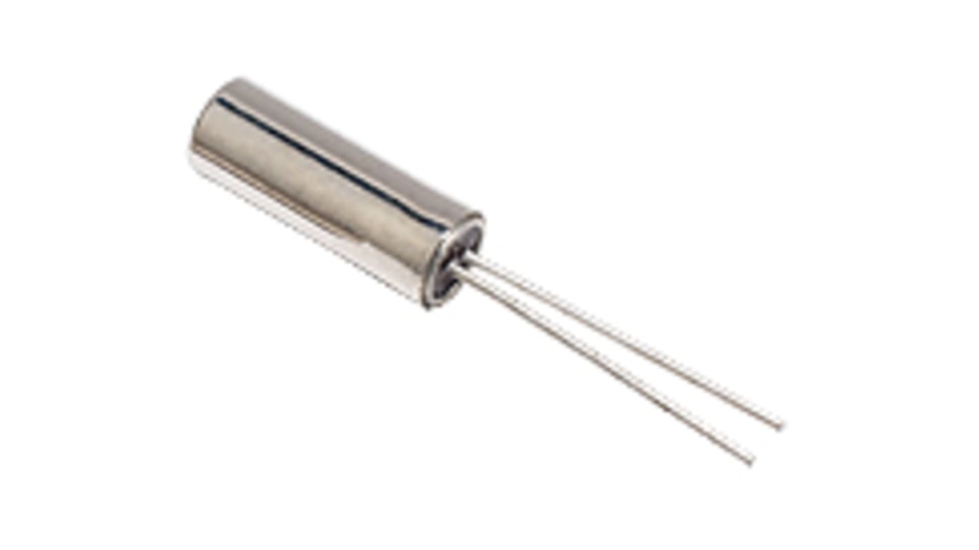 IQD 32.768kHz Crystal Unit ±20ppm Cylinder 2-Pin 3 (Dia.) x 8.2mm