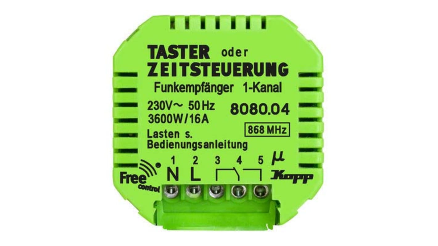 Kopp Lichtschalter, Bündig-Montage IP 20, 1-polig, 1-teilig, 1 Wege 16A, 230V