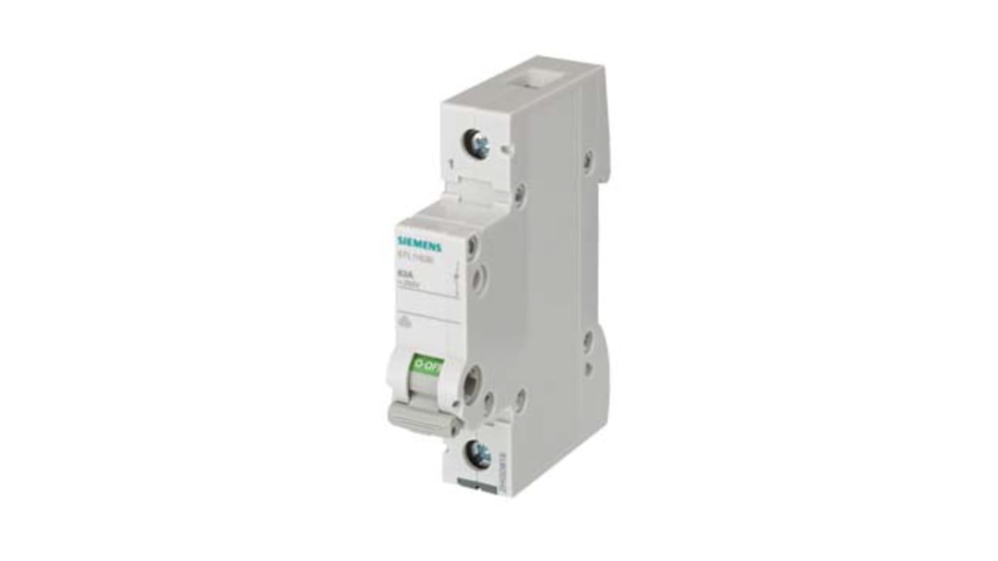 Siemens 1P Pole Isolator Switch - 125A Maximum Current