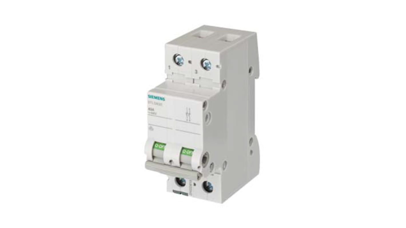 Interrupteur-sectionneur Siemens 5TL1, 2P, 63A, 440V