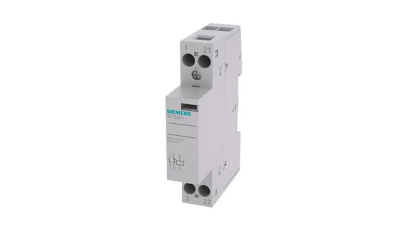 Siemens 5TT Series Contactor, 24 V dc Coil, 2-Pole, 20 A, 1NO + 1NC, 230 V ac