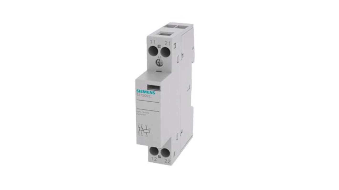 Contattore Siemens, serie 5TT, 2 poli, 2NC, 20 A, bobina 230 V c.a.