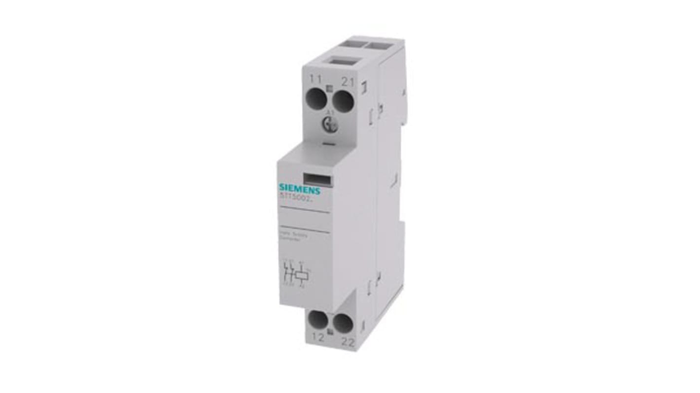 Contattore Siemens, serie 5TT, 2 poli, 2NC, 20 A, bobina 24V c.a./c.c.