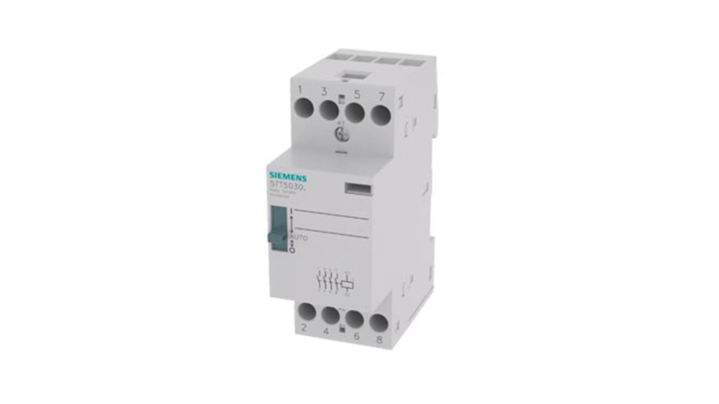 Siemens 5TT Series Contactor, 220 V ac/dc Coil, 4-Pole, 25 A, 4NO, 400 V ac