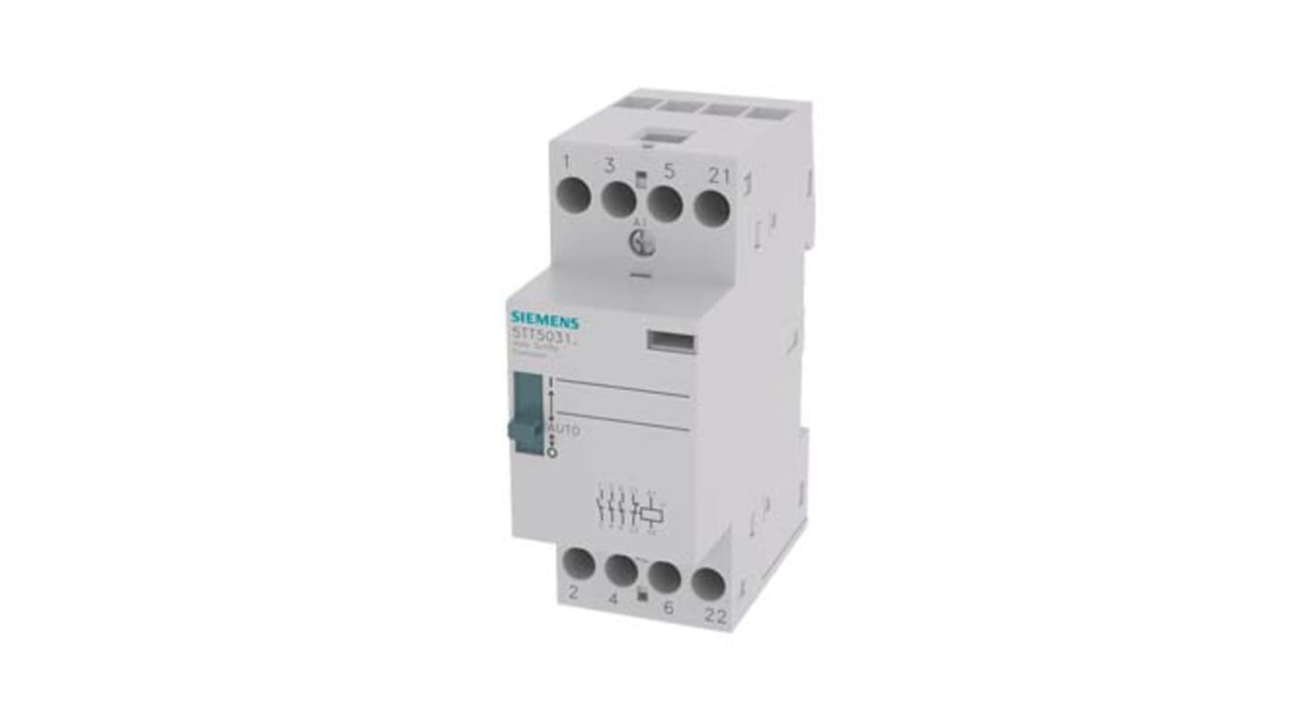 Contattore Siemens, serie 5TT, 4 poli, 3 NO, 25 A, bobina 220 V ca/cc