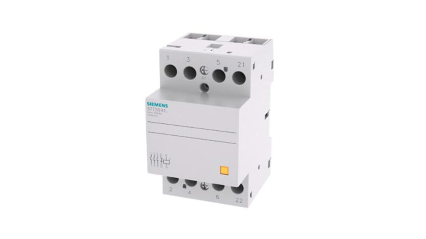 Contattore Siemens, serie 5TT, 4 poli, 3NO + 1NC, 40 A, bobina 24 V ca/cc